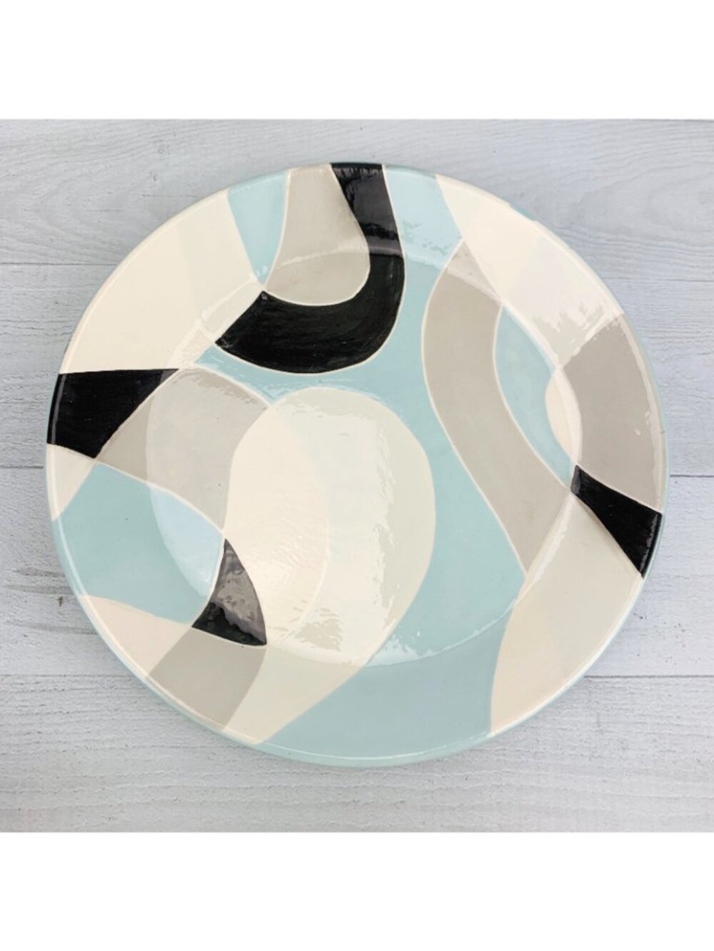 Jill Rosenwald Arte Y Barro Handcrafted Stoneware Unique Lunch Snack Plate Set 4 - Picture 9 of 12
